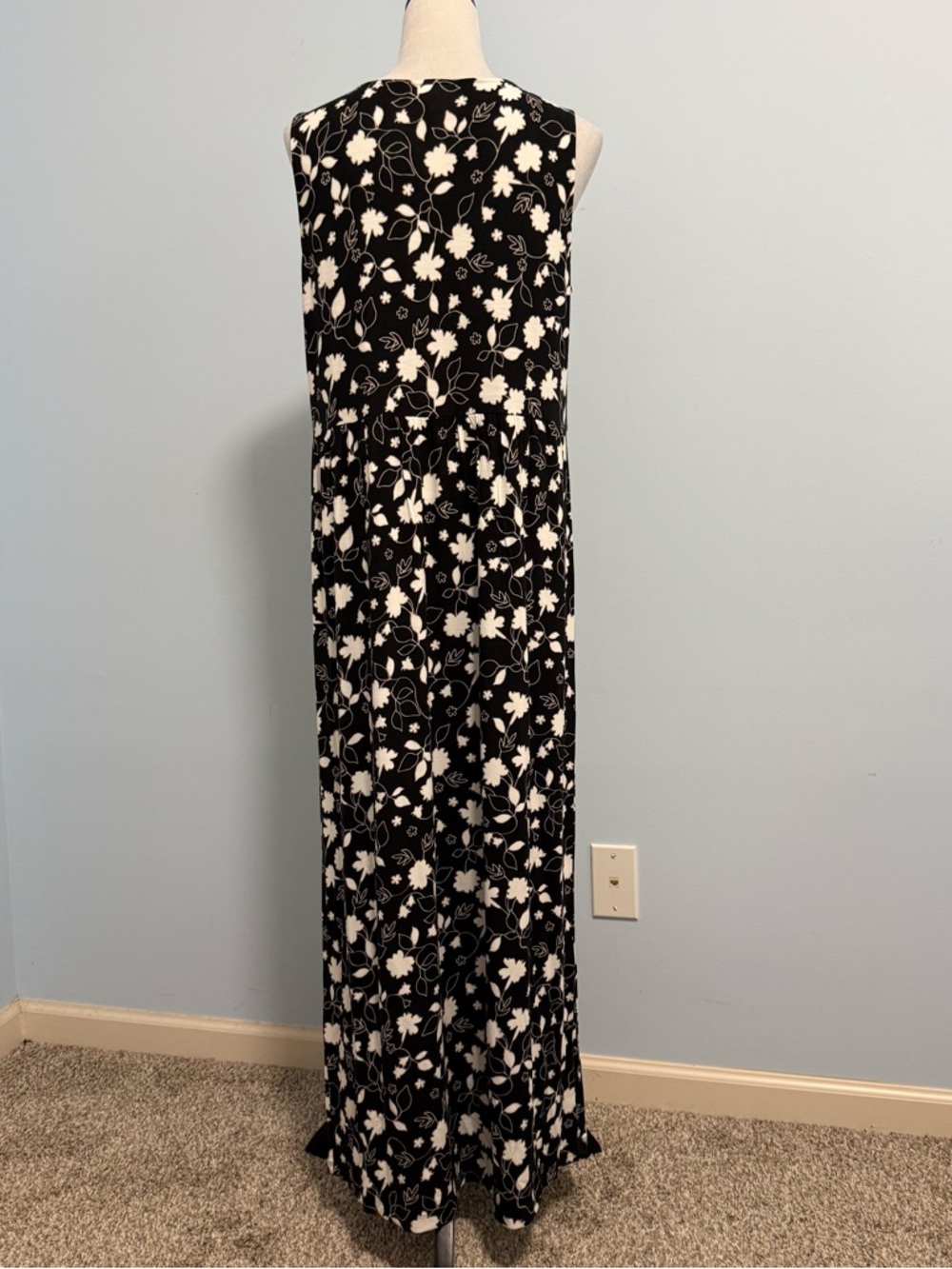 J.Jill Sleeveless Floral Maxi Dress Size M tall - Picture 4 of 9